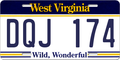 WV license plate DQJ174