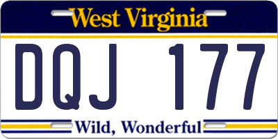 WV license plate DQJ177