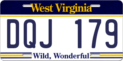 WV license plate DQJ179