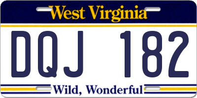 WV license plate DQJ182