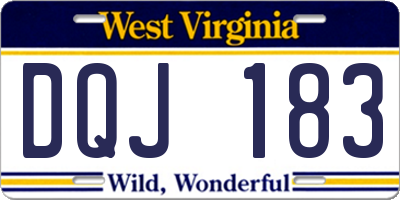 WV license plate DQJ183