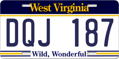 WV license plate DQJ187