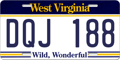 WV license plate DQJ188