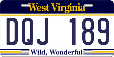 WV license plate DQJ189