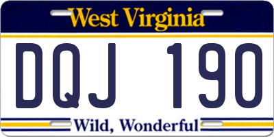 WV license plate DQJ190