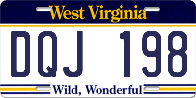 WV license plate DQJ198