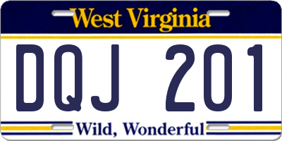 WV license plate DQJ201