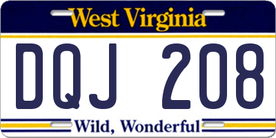 WV license plate DQJ208