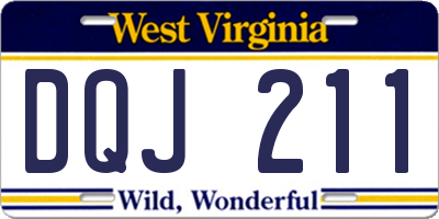 WV license plate DQJ211