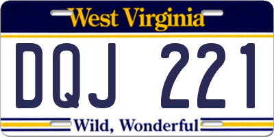 WV license plate DQJ221