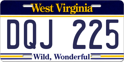 WV license plate DQJ225