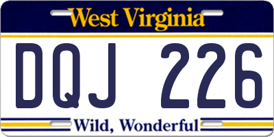 WV license plate DQJ226