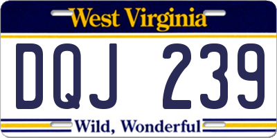 WV license plate DQJ239