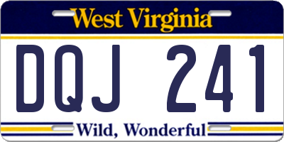 WV license plate DQJ241