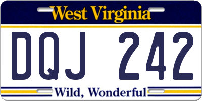 WV license plate DQJ242