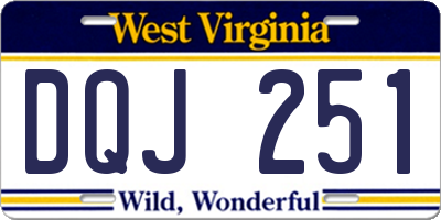 WV license plate DQJ251