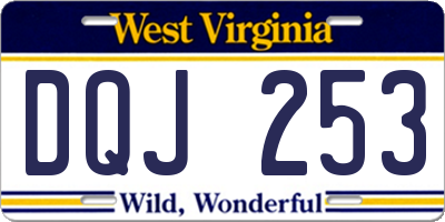 WV license plate DQJ253