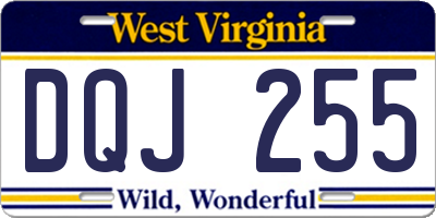 WV license plate DQJ255