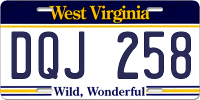 WV license plate DQJ258