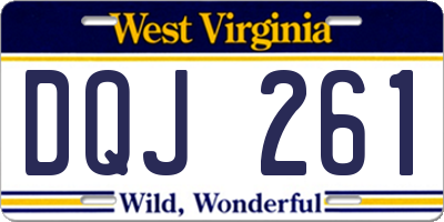 WV license plate DQJ261