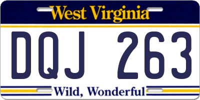 WV license plate DQJ263