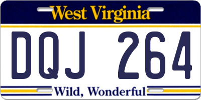 WV license plate DQJ264