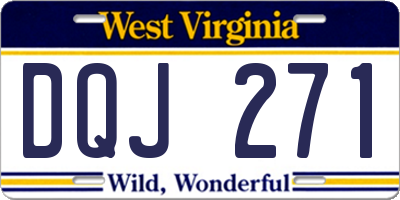 WV license plate DQJ271