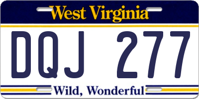 WV license plate DQJ277