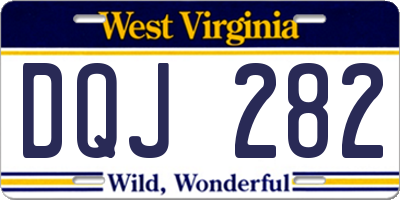 WV license plate DQJ282