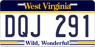 WV license plate DQJ291