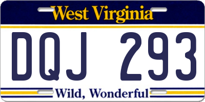 WV license plate DQJ293