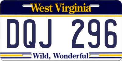 WV license plate DQJ296