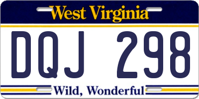 WV license plate DQJ298