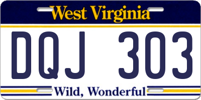 WV license plate DQJ303