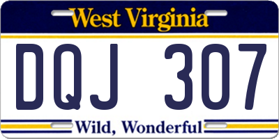 WV license plate DQJ307
