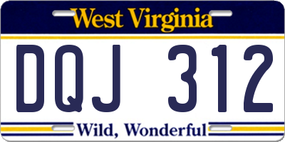 WV license plate DQJ312