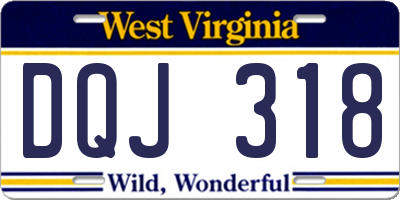 WV license plate DQJ318