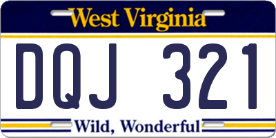 WV license plate DQJ321