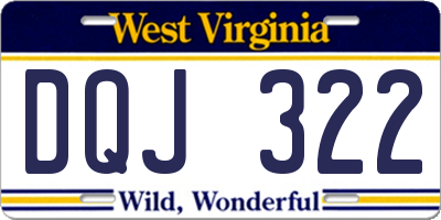 WV license plate DQJ322