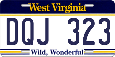 WV license plate DQJ323