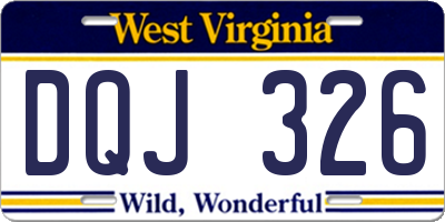 WV license plate DQJ326