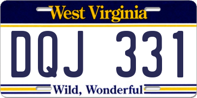 WV license plate DQJ331