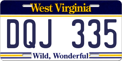 WV license plate DQJ335
