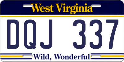 WV license plate DQJ337