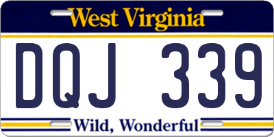 WV license plate DQJ339