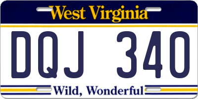 WV license plate DQJ340