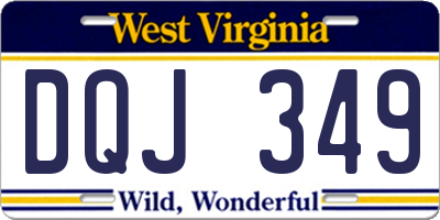 WV license plate DQJ349