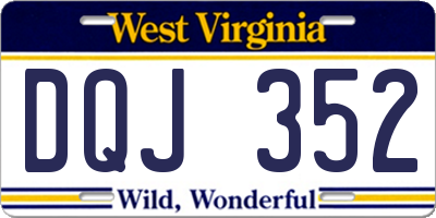 WV license plate DQJ352