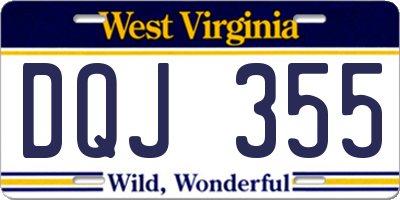 WV license plate DQJ355