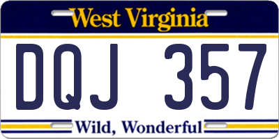 WV license plate DQJ357